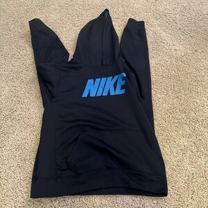 Nike Black Hoodie with Blue Logo